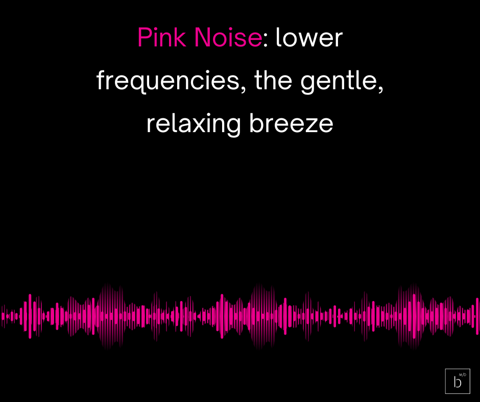 Pink noise creates a symphony of sleep with its gentle relaxing breeze, offering a better rest.